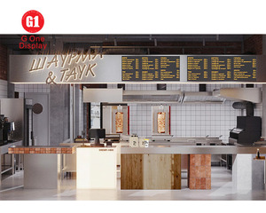 Custom High-End Wooden Coffee Showcase with <b>LED</b> <b>Lighting</b> for Modern Coffee Shop Interior Fixtures and Design - Product Image 2