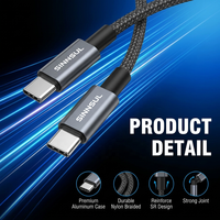 Câble USB C vers C tressé en nylon 60W PD à charge rapide 1m 3ft Blanc en stock, plusieurs couleurs personnalisables pour iPhone MacBook