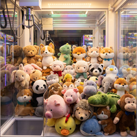 Jouets en peluche miniatures personnalisés de 25 cm (8 pouces) pour distributeurs automatiques et machines à griffes, vente en gros