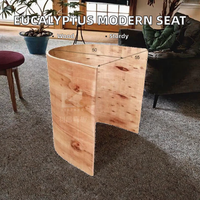 Vitrine moderne en panneaux de bois d'eucalyptus à grain naturel pour aménagement de chaises, idéale pour appartements et hôtels