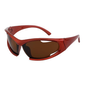 Lunettes de soleil de sport à monture noire avec verres PC, protection anti-vent et UV400 pour le cyclisme et les activités de plein air - Product Image 5