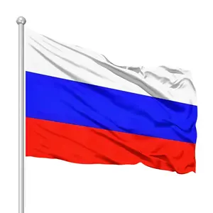 कस्टम प्रचारक उच्च बनाने की क्रिया रंग 3x5ft 100% पॉलिएस्टर आउटडोर बैनर राष्ट्रीय रूस का ध्वज