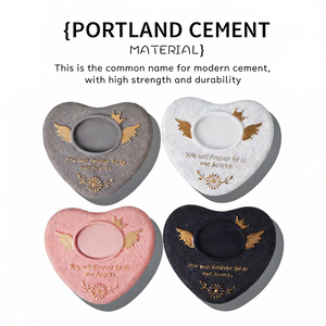 Ритуальный куб из цемента ручной работы в форме сердца для домашних животных (собак, кошек, мелких животных) с эко-памятной открыткой - Product Image 1