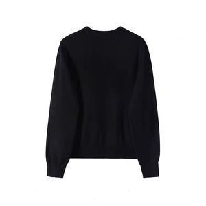 Pull en maille Zhan Ya pour femme, motif cœur floqué, col rond, manches longues, coupe ample, automne-hiver, anti-boulochage, couche de base - Product Image 2