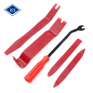 Kit d'outils de démontage de garnitures de voiture en fibre de nylon, 5 pièces, pour panneaux de porte, audio, tableau de bord, clips et attaches, en acier au carbone - Product Image 1