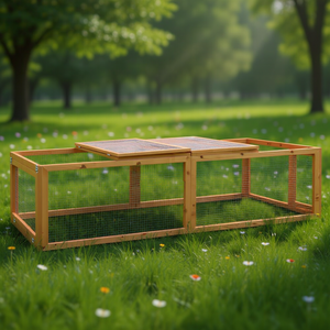 Casa para conejos de madera maciza de abeto 72x35.4x18.1, duradera para exteriores, para conejos - Product Image 2