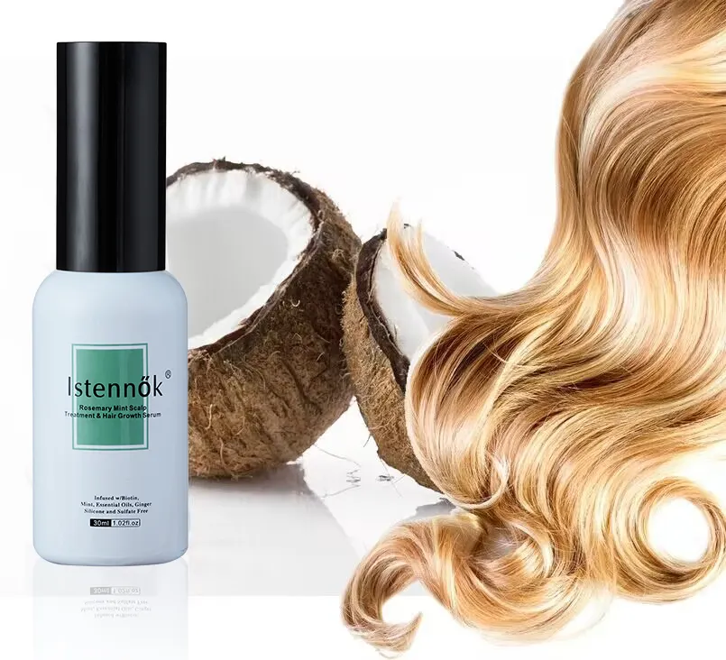 Ingrédient d'huile de noix de coco naturelle de faible quantité minimale de commande OEM huile de croissance des cheveux pour les traitements de repousse des cheveux