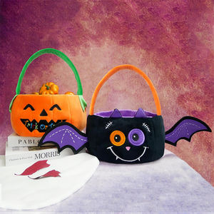 Nouveau design de sac à jouets en peluche V006 Poupée en peluche citrouille Paniers cadeaux personnalisés pour Halloween avec poignée pour cadeaux de fête - Product Image 3
