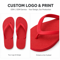Tongs rouges antidérapantes en PE de qualité supérieure, écologiques, à bout ouvert, avec logo personnalisé, certifiées OEM BSCI REACH CE, vente en gros directe usine
