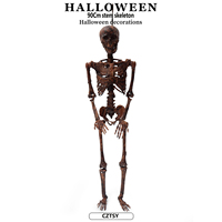 Squelette de momie suspendu d'Halloween de 90 cm, décoration pour bar, maison hantée, escape room, accessoire crâne terrifiant, pour créer une ambiance.