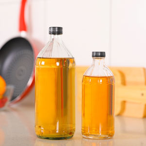 A granel 8oz 16oz 32oz <span class=keywords><strong>Old</strong></span> Fashioned Classic Clear Round Cocina Vinagre Dispensador de aceite Botella de vidrio - Product Image 6