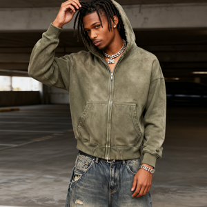 TKAN466มีฮู้ดโอเวอร์ไซส์ผ้าคอตตอนหนาสำหรับผู้ชายเสื้อฮู้ดโอเวอร์ไซส์ผ้าซักแบบมีซิปสำหรับฤดูหนาวโลโก้ออกแบบได้ตามต้องการ - Product Image 1