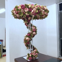 Spiralvormige gedraaide kunstbloemenpilaar bruiloft centerpiece frame bloemkolom voor feest evenement podium tafeldecoratie arrangement