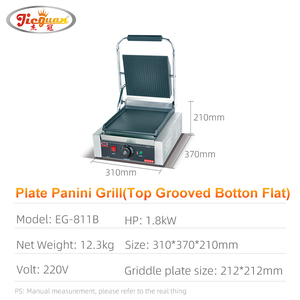 Grill <span class=keywords><strong>à</strong></span> <span class=keywords><strong>Double</strong></span> plateau, presse pour sandwichs, panini, grill <span class=keywords><strong>à</strong></span> pain, en acier inoxydable - Product Image 3