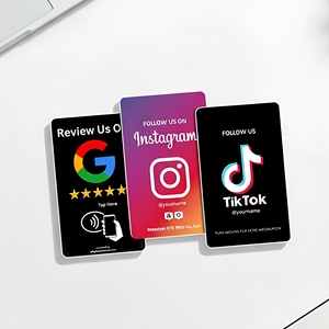 Cartes RFID personnalisées imprimables pour les médias sociaux, cartes numériques intelligentes, cartes PVC noires mates, cartes NFC, code QR, contrôle d'accès - Product Image 1