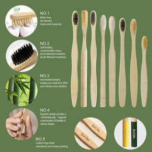 Muestra Gratuita de Cepillo de Dientes de Bambú 100% Orgánico para Niños, Brosse à <span class=keywords><strong>Dent</strong></span> Familiar con Cerdas Suaves, Marca Privada para Uso Doméstico Infantil - Product Image 6