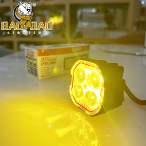 4 Lentilles Rouge Devil Eyes Aluminium Blanc Jaune Flash Mini Feux de Conduite Feux de <span class=keywords><strong>Moto</strong></span> Phare Avant pour Motos Pièces de Vélo - Product Image 1