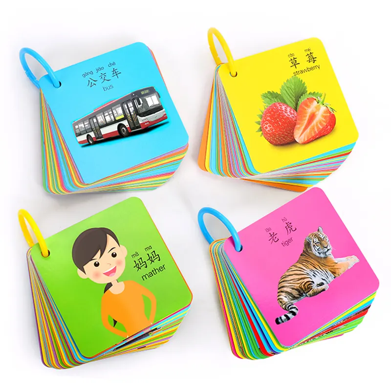 2022 New Baby Children Learning Chinese English Animals Flashcards Educational Games for Children Toys