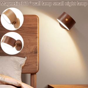 Wooden Indoor Bedroom Living Room Wall Mounted Lamp Down Touch Usb Charging 360 Degree Rotating Magnetic Sconce <b>Light</b> - Product Image 5