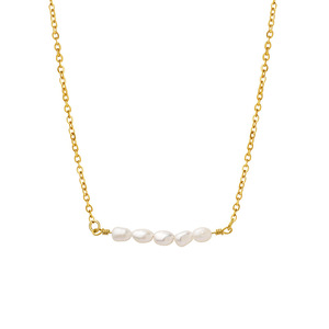 Collares gruesos de perlas de agua dulce Natural para mujer, joyería de acero inoxidable chapado en oro de 18k, collares de lujo - Product Image 1