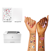 Stiker Tato Temporer Putih Custom untuk Wanita Pria Tahan Air Kertas Transfer Air Seni Tubuh Wajah Fashion Transfer yang Dapat Dicetak