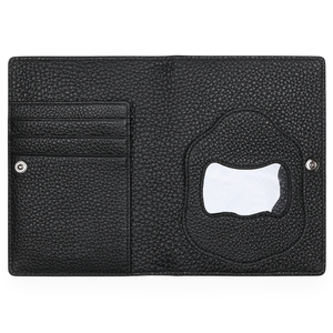 Portefeuille de voyage et porte-passeport de luxe en cuir véritable avec logo personnalisé, blocage RFID, emplacements pour cartes de crédit et fermeture à bouton - Mont Yanzhi - Product Image 1