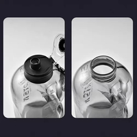 Botol Air Kapasitas Besar Ton Barrels, Botol Olahraga Fitness, Botol Plastik Portabel untuk Pelajar, Botol Air Big Belly
