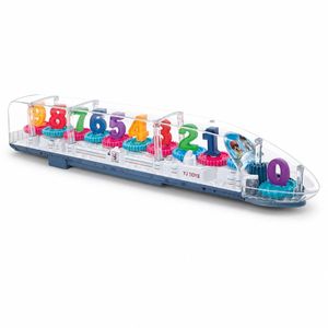 Tren de Juguete Giratorio con Engranajes Transparentes Coloridos, Música y Luces, con Batería Eléctrica, para Niños y Niñas de 1 a 12 Años, Regalo Preescolar - Product Image 1