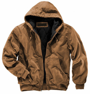 Hooded Factory Custom Heavy Duck Waxed Canvas Hooded Vintage Hoodie Cotton <strong>Fleece</strong> 350 Gsm Winter Zipper <strong>Work</strong> <strong>Jacket</strong> for Men - Product Image 2