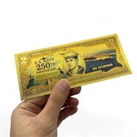 Billet de banque commémoratif en plastique plaqué or, motif billet de banque américain, couleurs noir, rouge, or, argent, en gros, en stock