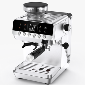 Machine à expresso semi-automatique en acier inoxydable électrique avec moulin intégré pour hôtel, maison, voiture et camping-car - Product Image 1