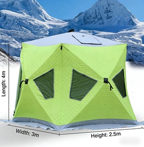 Abri de pêche sur glace pliable de grande taille, directement de l'usine, installation facile, poteaux en fibre de verre de 9,5 mm, couche de coton isolante pour la protection contre <span class=keywords><strong>le</strong></span> froid - Product Image 1
