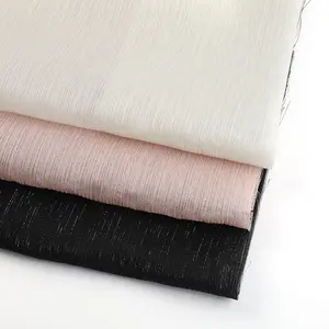 Custom Shiny Polyester gestrickt 70GSM Garn gefärbt Lurex Metallic Mesh Woven Print Seide Chiffon Stoff für Frauen Kleid