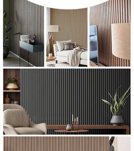 Paneles acústicos de pared de listón ranurado natural, diseño moderno para dormitorio, Hotel, sala de <span class=keywords><strong>cine</strong></span>, función impermeable para uso doméstico - Product Image 5