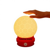 Lampe de nuit en silicone en forme de ballon de football, à commande tactile, design cartoon, colorée, rouge, jaune, bleu, vert, orange, rose, violet, blanc
