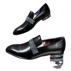 2026 <b>Men</b> Black Crystal Rhinestone Loafers Designer Style Multicolor Slip-On Formal Party Wedding <b>Dress</b> Shoes - Product Image 5