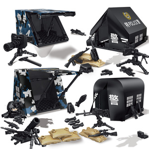 Pack de 4 tentes SWAT, ensemble de jeu d'unités d'assaut, figurines de guerre, équipement, kit de construction en blocs - Product Image 1