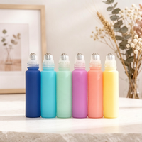Flacons roll-on en verre de 10 ml, série Macaron, couleurs pastel, vides, pour huiles parfumées, avec bille en acier, pour personnalisation, vente en gros