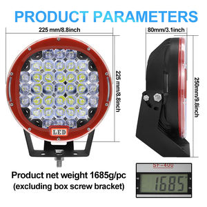 Faro redondo de coche de 9 pulgadas, luces LED de 185W para coche, luces LED de alto brillo de 6000K, luces led para todoterreno, faro para Jeeps Wranglers JL JK - Product Image 5