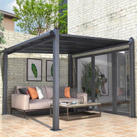 Vente chaude rétractable en aluminium auvent extérieur jardin terrasse parasol avec porte-raisin serre pergola et gazebo