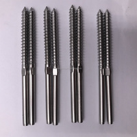 Kit de quincaillerie pour garde-corps de terrasse en acier inoxydable T316, pour câble de 1/8 po, avec vis à sertir à filetage gauche et droit pour poteaux en bois
