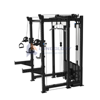 Rack de musculation multifonctionnel pour la maison avec cage de puissance, station de tirage vertical et de rame, et rack de squat avec câbles