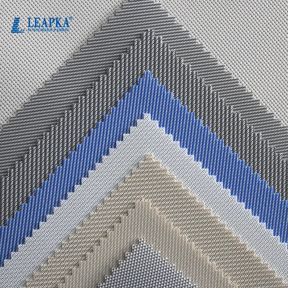 Leap Manufacture 30% Polyester 70% Pvc Window Pvc Coated Sunscreen Roller Blind Fabric Openness 5% Blinds Shades