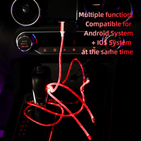 3 in1 LED 1M 2M Câble Micro Données Couleur Rouge Câble de Charge Mobile Lumière Câbles de Données Usb Type C Pour Android Ios