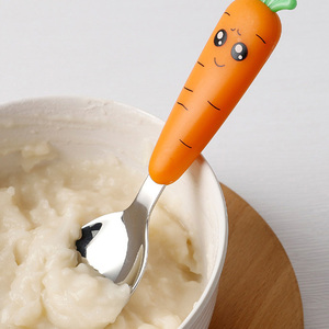 Thực Phẩm Cấp Dễ Thương Nhựa Củ cải Trẻ Em Của Bộ Dao Kéo 3Pcs Sang Trọng Thép Không Gỉ <span class=keywords><strong>Flatware</strong></span> Trẻ Em Ngã Ba Muỗng Trở Lại Trường Hộp Quà Tặng - Product Image 2