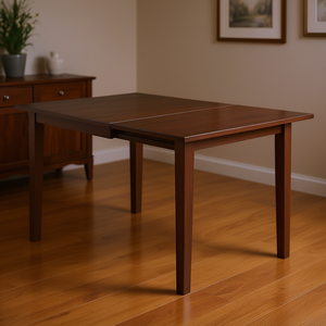 Perrone <b>Walnut</b> Drop Leaf Dining <b>Table</b> Rectangular Modern Design 4 Seater Home Furniture - Product Image 2