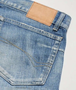 <span class=keywords><strong>Jean</strong></span> cargo droit pour homme grande taille personnalisé, ourlet effiloché, délavé vintage, respirant, écologique, pré-rétréci - Product Image 2