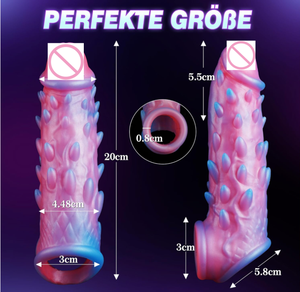 Phantom-Drachenhaut-Farbiger Speziell Geformter Wiederverwendbarer Realistischer <span class=keywords><strong>Penis</strong></span>-<span class=keywords><strong>Sleeve</strong></span> aus Weichem Wasserdichtem Flüssigem Silikon-Gummi, Verstärkt - Product Image 5