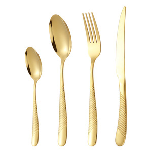 Ensemble de couverts en acier inoxydable 4 pièces, couteau à steak, fourchette, cuillère, couleur unie, vaisselle de fête - Product Image 5