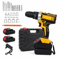 Perceuse sans fil flexible 21 V à moteur à balais, 2 vitesses, avec batterie au lithium, kit tournevis électrique, outil puissant pour la maison